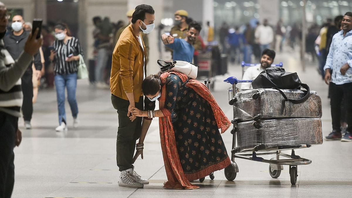 Passengers at the Terminal 3 of the IGI Airport to board a flight in New Delhi. Credit: PTI Photo