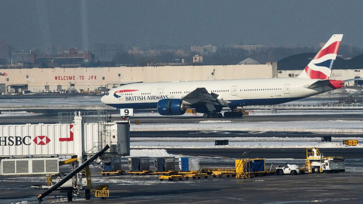A British Airways plane arrives from London amid new restrictions to prevent the spread of coronavirus disease (COVID-19) at JFK International Airport in New York City. Credit: Reuters Photo