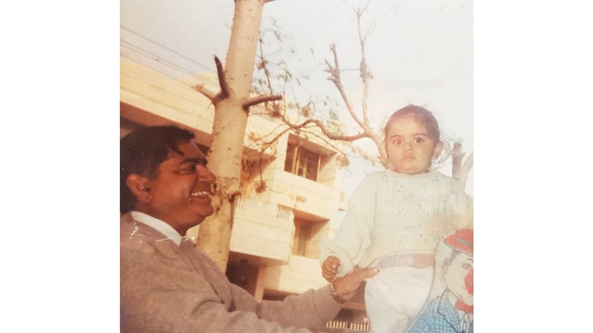 A young Virat with his father. Credit: Instagram/virat.kohli