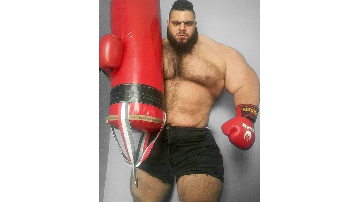 Sajad is a trained weightlifter and is also a professional Mixed Martial Arts fighter. Credit: Instagram/sajadgharibiofficial