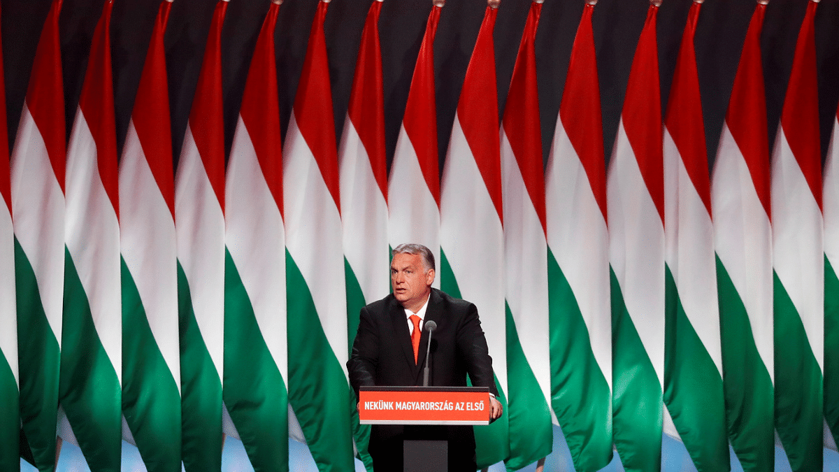 Hungarian Prime Minister Viktor Orban delivers a speech during the Fidesz party congress in Budapest, Hungary. Credit: Reuters Photo