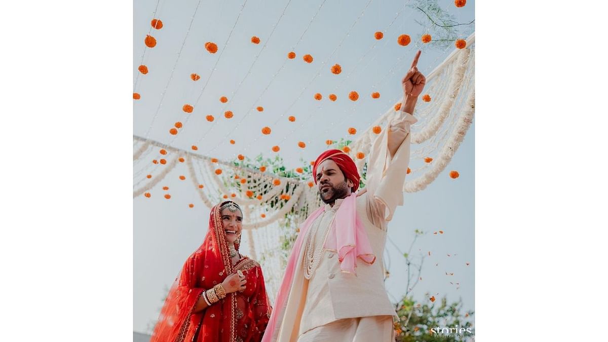 The couple took to their respective social media handles to share the first photos from their wedding. Credit: Instagram/patralekhaa