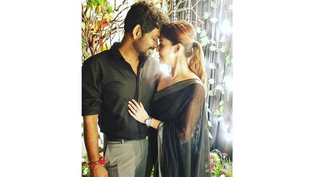 Another adorable picture of Nayanthara and Vignesh . Credit: Instagram/wikkiofficial