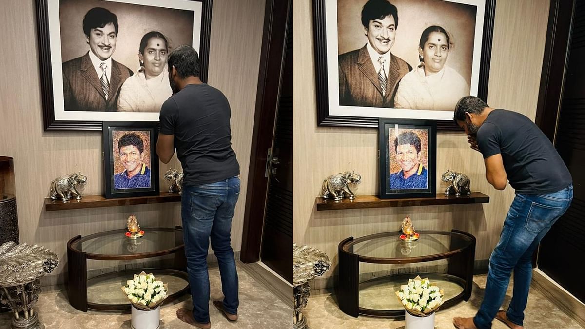 Vishal visits Puneeth Rajkumar's residence, pays tribute to Kannada superstar