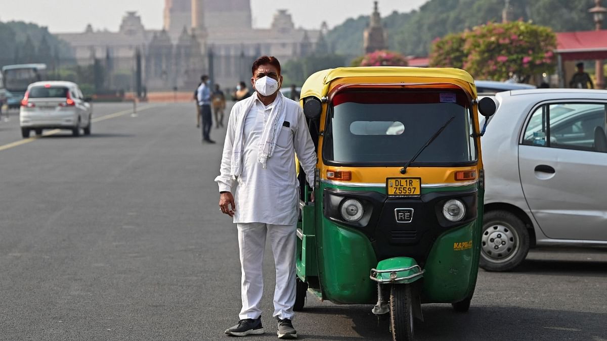 Stinging eyes, an unrelenting cough and chronic lung disease have taken their toll on Bhanjan Lal, an auto rickshaw driver navigating the Indian capital's chaotic roads and poisonous air. Credit: AFP Photo