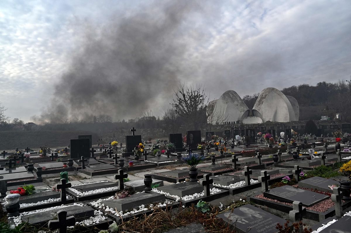 A view of crematorium building at a cemetery in Kiev on November 11, 2021, amid the ongoing coronavirus disease (Covid-19) pandemic. Credit: AFP Photo