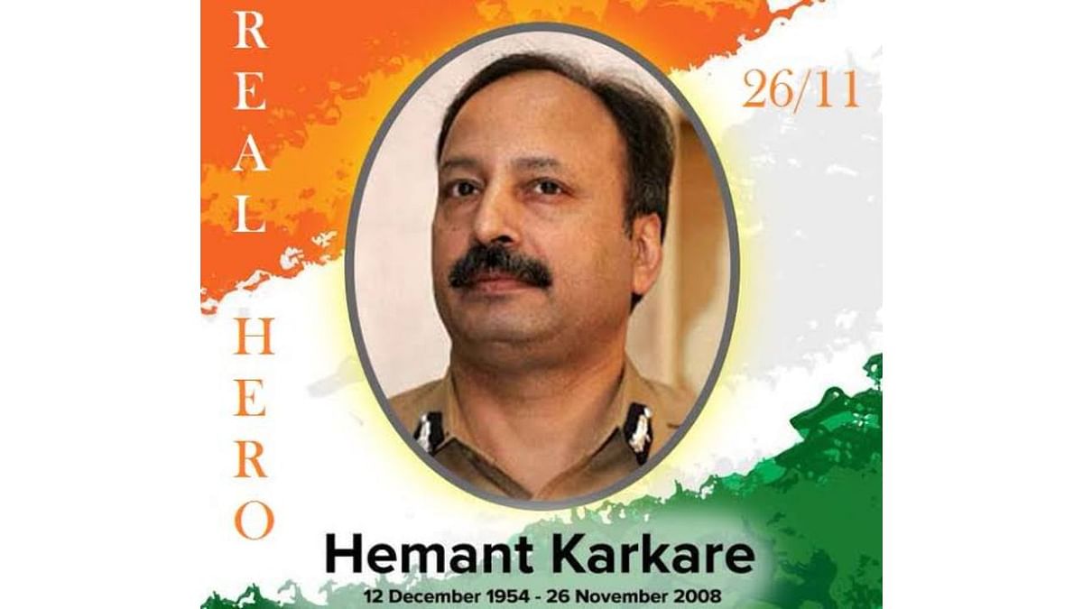Anti-Terrorism Squad (ATS) chief Hemant Karkare led from the front and walled Mumbai till his last breath until terrorists Kasab and Ismail opened fire outside the Cama Hospital. In 2009, he was posthumously given the Ashoka Chakra, India's highest peacetime gallantry decoration. Credit: DH Pool Photo