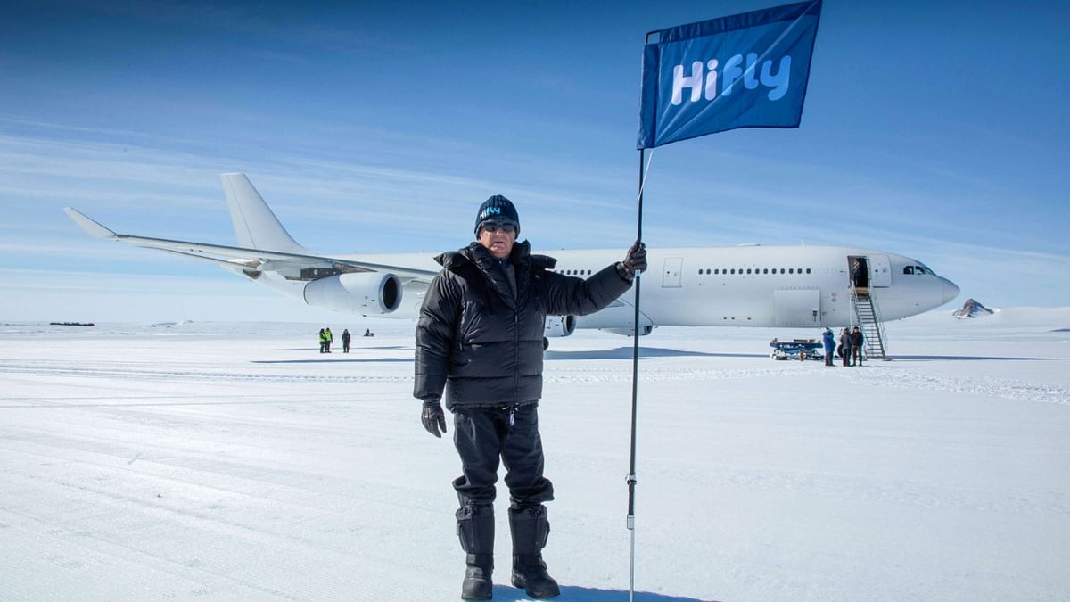 The aircraft now will be used this season to fly a small number of tourists, alongside scientists and essential cargo to the White Continent. Photo Credit: Hi Fly