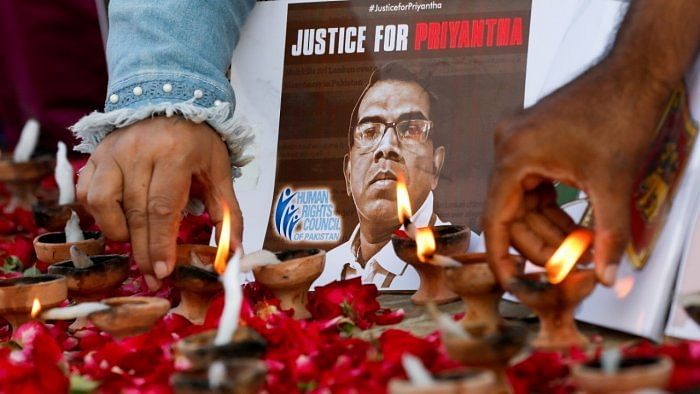 Pakistan's civil-military leadership resolved to curb mob killings in the country, days after a Sri Lankan national was brutally lynched by an angry crowd over blasphemy allegations, an incident that has brought bad name for the country. Credit: Reuters Photo