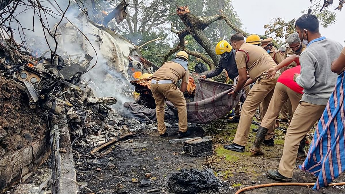 The IAF had confirmed about the accident around 2 pm, saying the Mi-17V5 helicopter with Gen Rawat on board met with an accident near Coonoor. Credit: PTI Photo