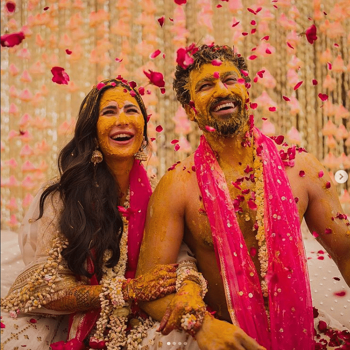 Katrina Kaif and Vicky Kaushal caught fans by surprise with their out-of-the-blue wedding on Friday. Credit: @vickykaushal09