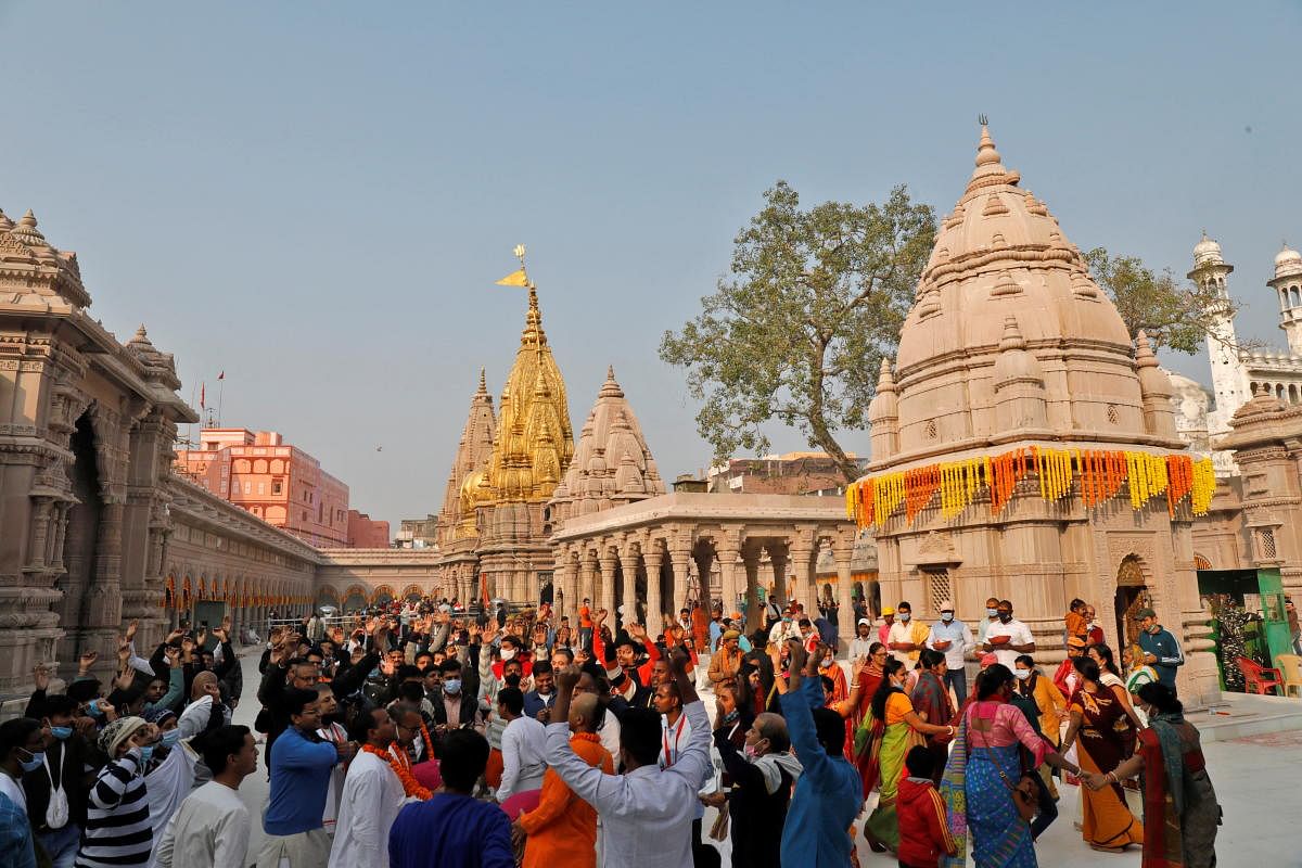 The temple now has a 20-foot-wide corridor connecting its Mandir Chowk to the holy Ganga's Lalita Ghat, offering direct visibility of the temple from the ghat. Credit: Reuters Photo