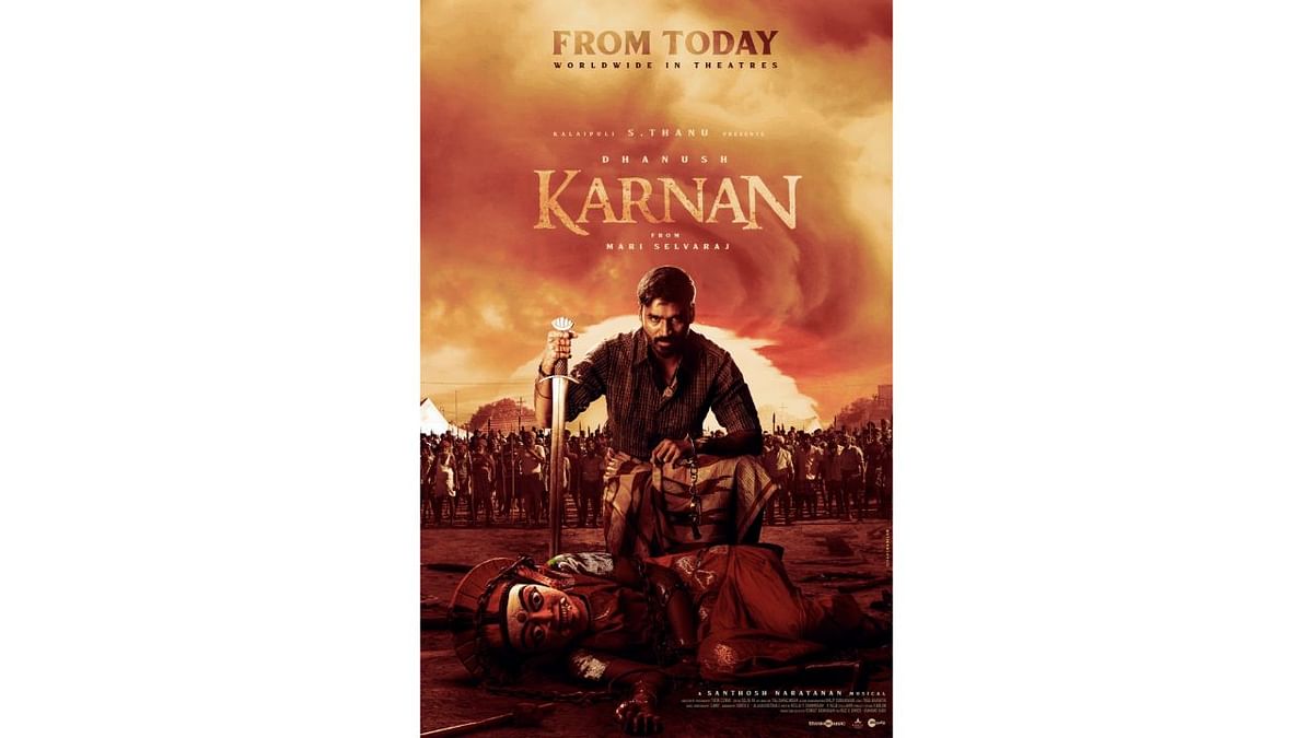Dhanush’s critically-acclaimed Tamil action drama “Karnan” was ranked seventh. Credit: Special Arrangement