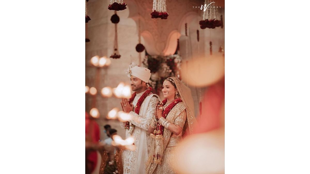 The couple had a three-day gala wedding which began from December 11 with a mehendi ceremony, followed by an engagement and the sangeet night. Credit: Instagram/lokhandeankita
