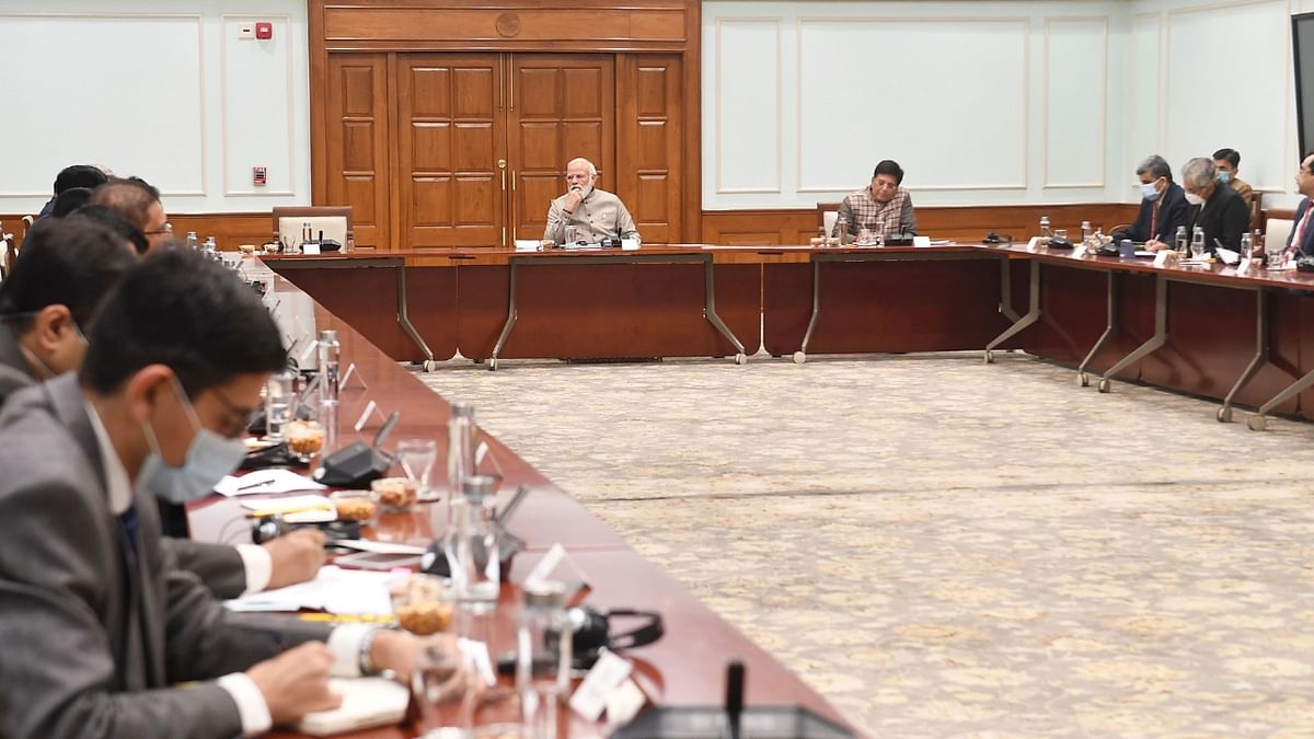 This meeting, they said, is part of the many interactions that Modi is holding ahead of the Budget to receive inputs and suggestions from the private sector. Credit: PIB Photo
