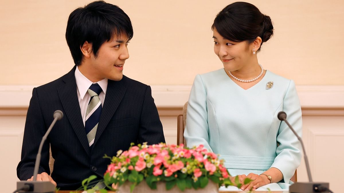 Japan's princess Mako married her university sweetheart Kei Komuro in a low-key union bereft of traditional rituals in Tokyo, Japan on October 26, 2021. Under the rules of the imperial family, Emperor Naruhito's niece Mako gave up her royal title as she wed Kei, who is the same age and works for a US law firm. Credit: Reuters Photo