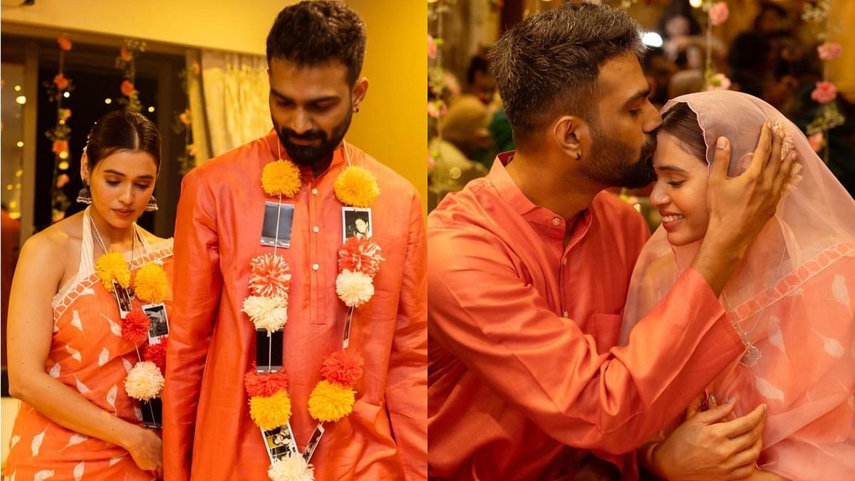 Singer Shalmali Kholgade tied the knot with her boyfriend Farhan Shaikh in an intimate ceremony held at her Mumbai residence on November 22, 2021. Credit: Instagram/shalmiaow