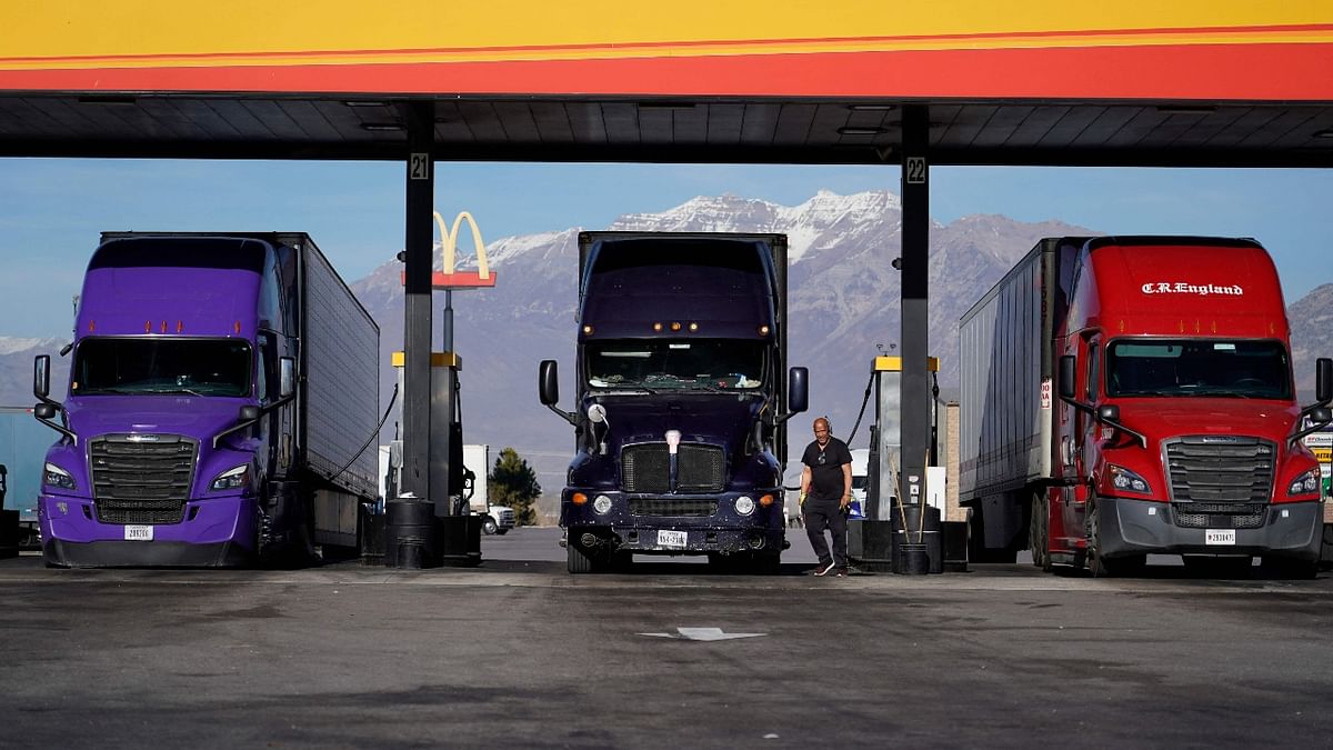 Britain, which left the European Union's single market on January 1, faces empty shelves and a fuel crisis because of labour shortages, especially of lorry drivers. Credit: AFP Photo