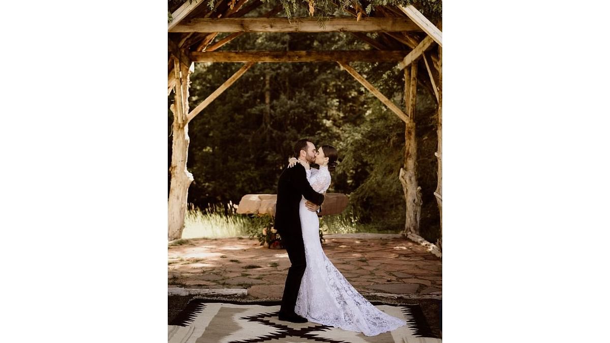 British-American actress Lily Collins married writer-director Charlie McDowell in Dunton, Colorado. Credit: Instagram/lilyjcollins