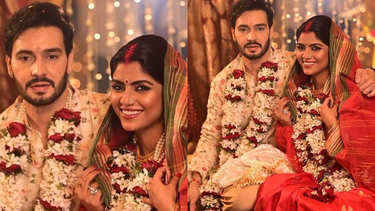 Television actress Sayantani Ghosh married her boyfriend Anugrah Tiwari at an intimate and private ceremony in Kolkata. Credit: Instagram/sayantanighosh0609