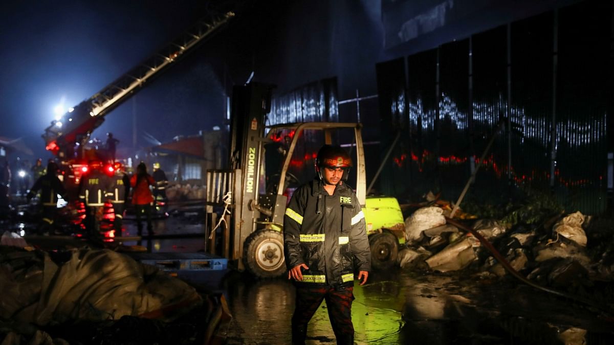 18 firefighting units were struggling to douse the fire at the factory building.