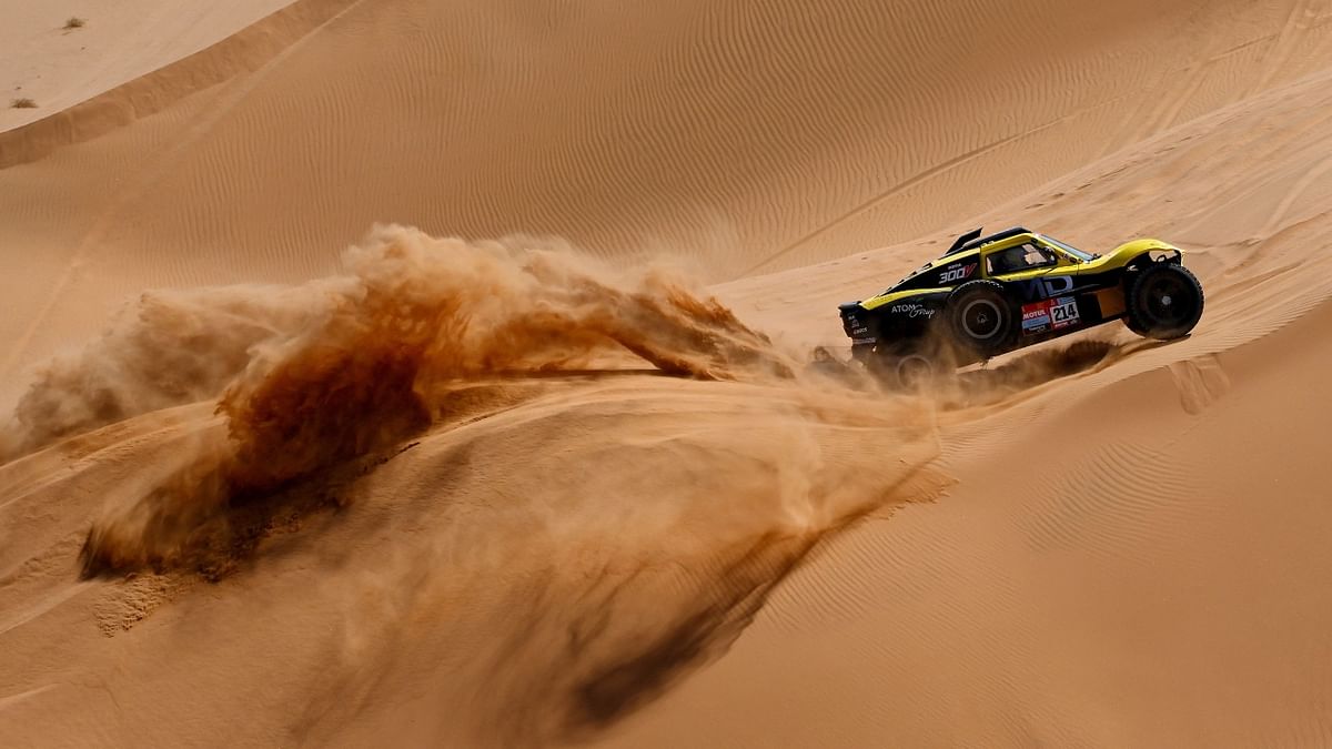 French driver Christian Lavieille and co-driver Johnny Aubert of France in action during the Stage 8 of the Dakar Rally 2022 between al-Dawadimi and Wadi Ad-Dawasir in Saudi Arabia. Credit: AFP Photo