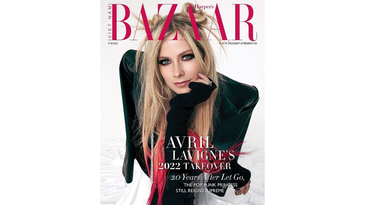 Canadian singer-songwriter Avril Lavigne features on the cover of Harper's Bazaar Magazine, Vietnam January 2022 issue. Credit: Instagram/avrillavigne