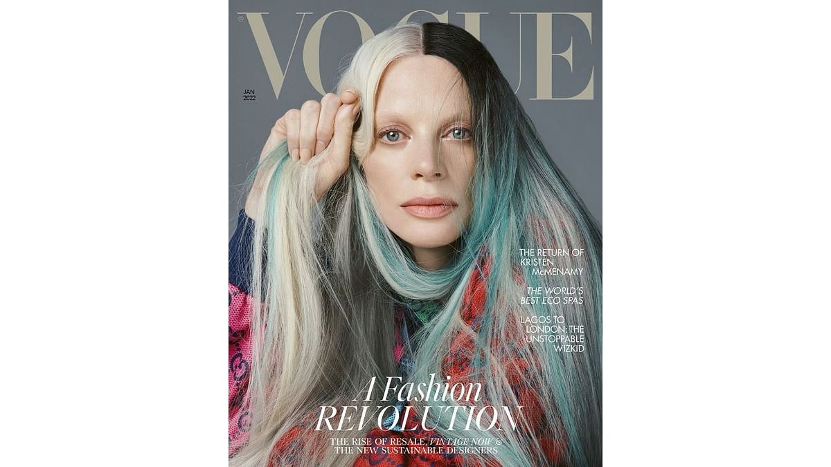 American supermodel Kristen McMenamy turned covergirl for British Vogue’s January 2022 issue. Credit: Instagram/kristen_mcmenamy