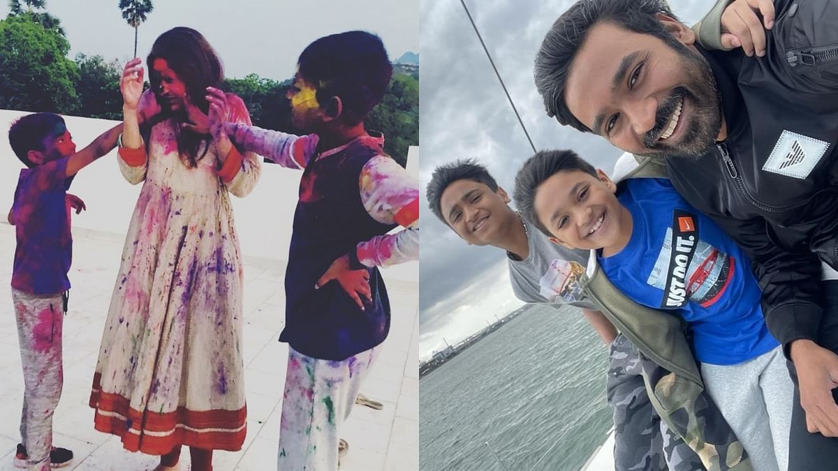 The celebrity couple have two sons, Yatra (2006) and Linga (2010). Credit: Instagram/aishwaryaa_r_dhanush & Instagram/dhanushkraja
