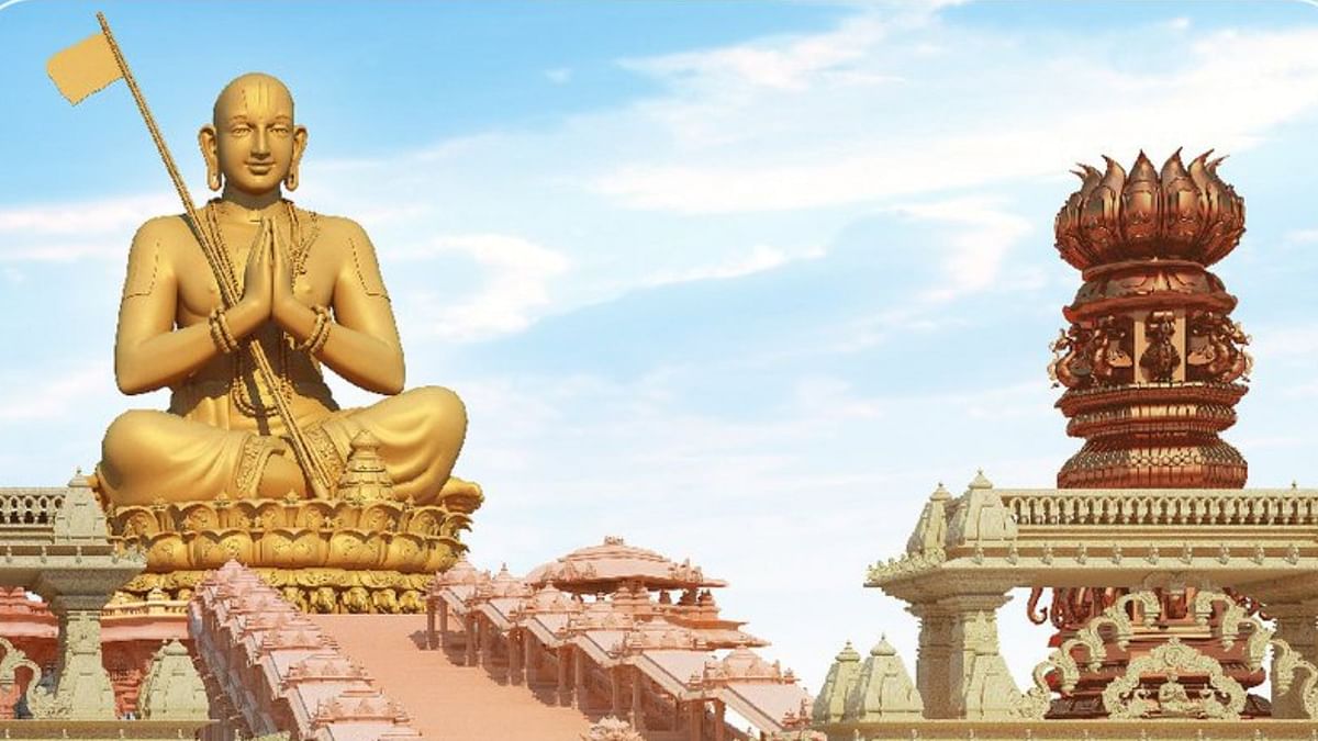Born in 1017 in Sri Perumbudur, Tamil Nadu, Sri Ramanujacharya is said to have liberated millions from social, cultural, gender, educational and economic discrimination with the foundational conviction that every human is equal regardless of nationality, gender, race, caste, or creed. Credit: Twitter/@StatueEquality