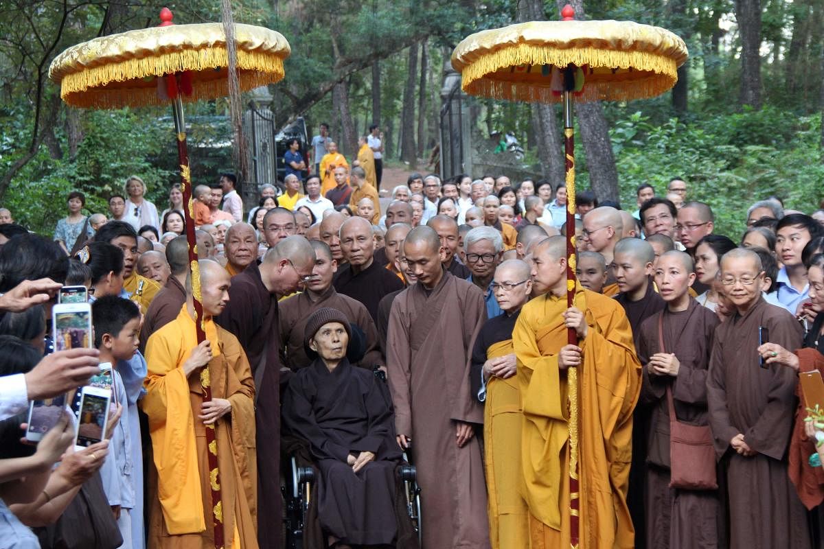 One of the world's most influential Buddhist monks, Thich Nhat Hanh, died in Vietnam on January 22, 2022 at age 95, his Zen teaching organization said in a statement posted to the peace activist's Twitter account. Credit: AFP Photo
