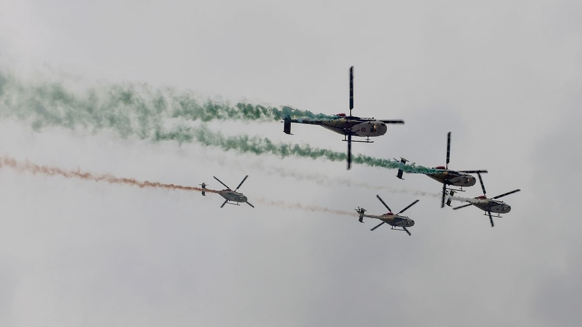 The Army will be represented by a mounted column of cavalry, 14 mechanised columns, six marching contingents and a flypast by advanced light helicopters of its aviation wing at the Republic Day Parade 2022. Credit: PTI Photo
