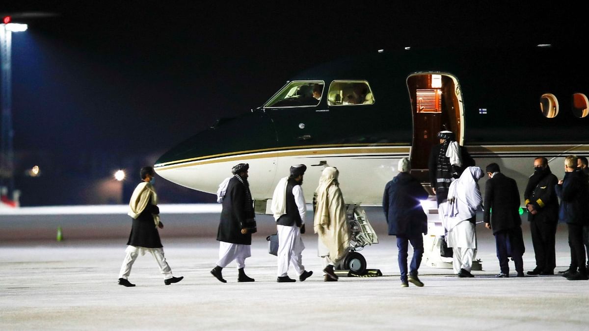 Representatives of the Taliban leave Gardermoen after attending meetings at the Soria Moria hotel, in Gardermoen, Norway. Credit: Reuters Photo