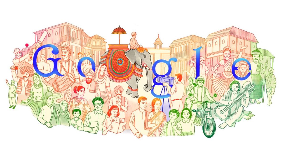 Last year, Google gave a tribute to India’s art and architecture, cultural, and sartorial heritage with a colourful doodle on the 72nd Republic Day. The artwork showcased beautiful old buildings in the backdrop in light saffron hue along with people in the front in a green shade, with the letters of the company's name in blue emblazoned in the middle, in a nod to the tricolour. Credit: Google Photo