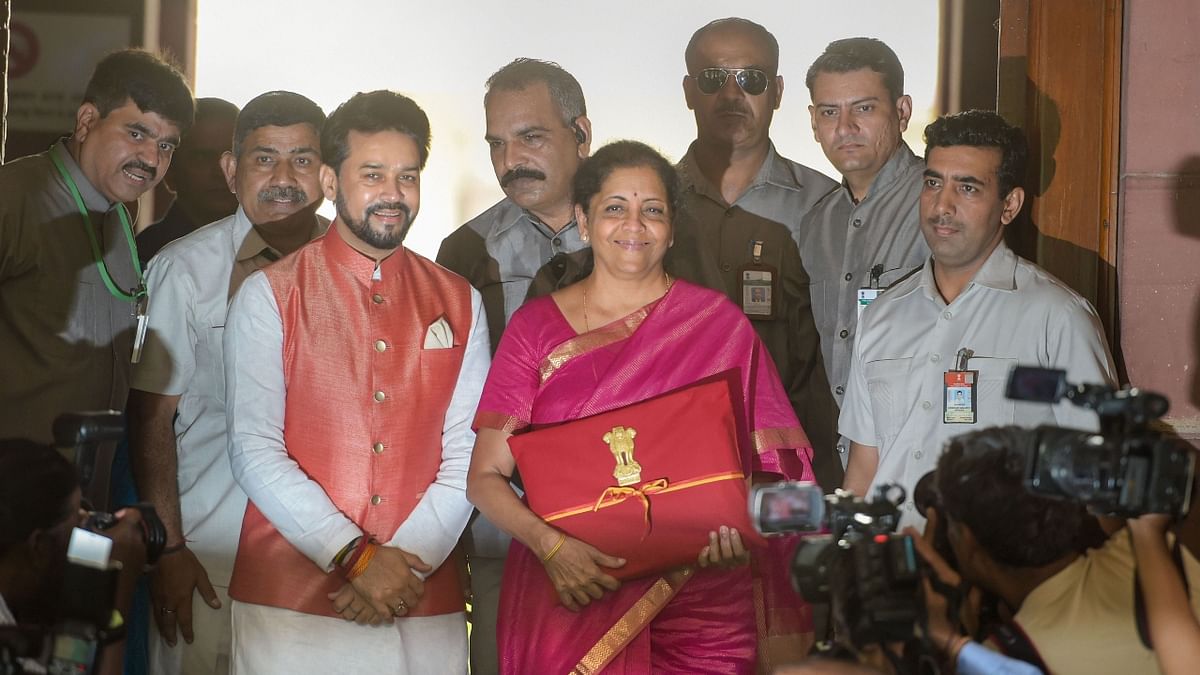 Finance Minister Nirmala Sitharaman scripted history by breaking the tradition in 2019. She ditched the colonial legacy of the traditional ledger and opted a ‘Bahi Khata’ to carry budget papers. Credit: PTI Photo