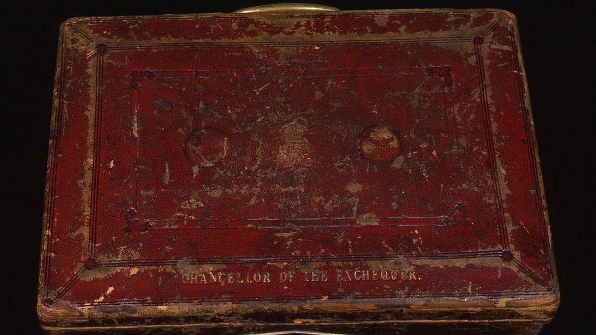 Gladstone's original budget box was retired in 2010 and is now displayed at Churchill War Rooms. Credit: Twitter/@UkNatArchives