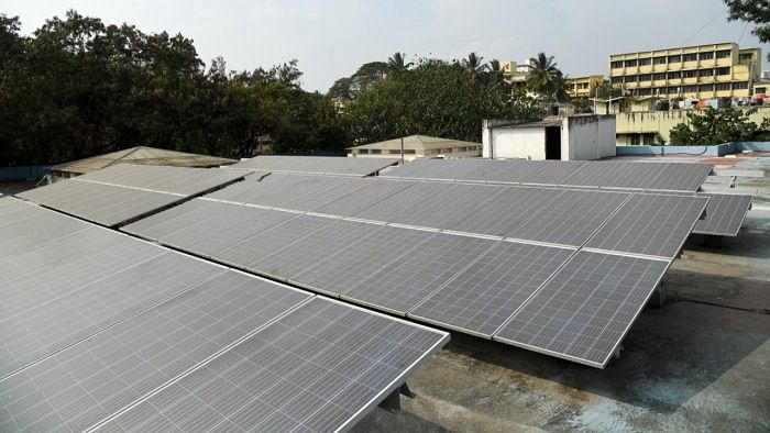 Winner | Solar: Production-linked incentives worth 195 billion rupees for solar modules to boost local manufacturing will turn the focus on growth at leading panel manufacturers. Credit: DH File Photo