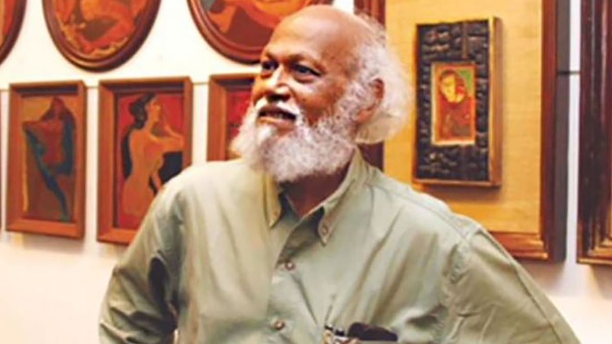One of India’s celebrated artists Jatin Das briefly dated his employee Bidisha Roy and later married her. Credit: DH Pool Photo