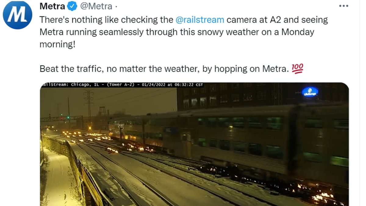 Metra, a commuter rail system, also took to their Twitter and shared a video showing flames coming from train tracks in Chicago. Credit: Twitter/@Metra