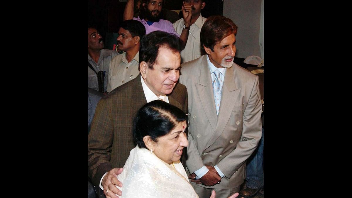 Bollywood is full of stories of how Lataji ring-fenced her position till the very end, often raising the hackles of her female peers, although male singers, such as Mohammed Rafi, Mukesh, Kishore Kumar, Mahendra Kapoor and Manna Dey (all deceased) and others, chose to maintain a professional rapport with her. Amitabh Bachchan and Dilip Kumar seen accompanying Mangeshkar. Credit: IANS File Photo