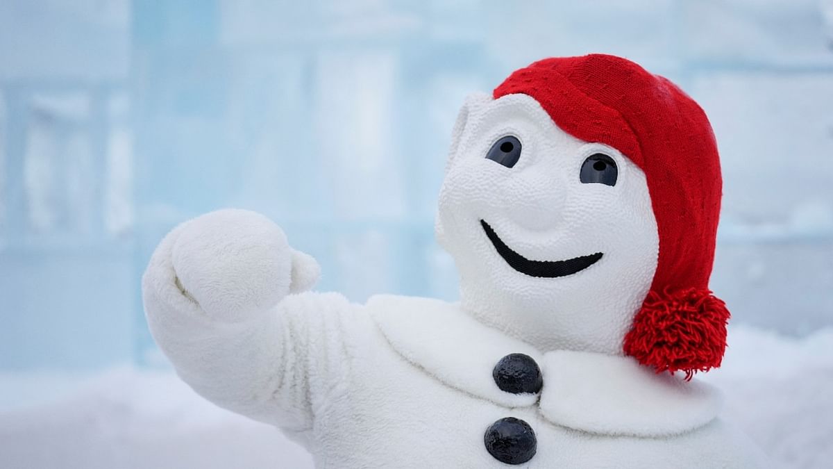 Bonhomme Carnaval gestures during the Winter Carnival in Quebec City, Quebec. Credit: Reuters Photo