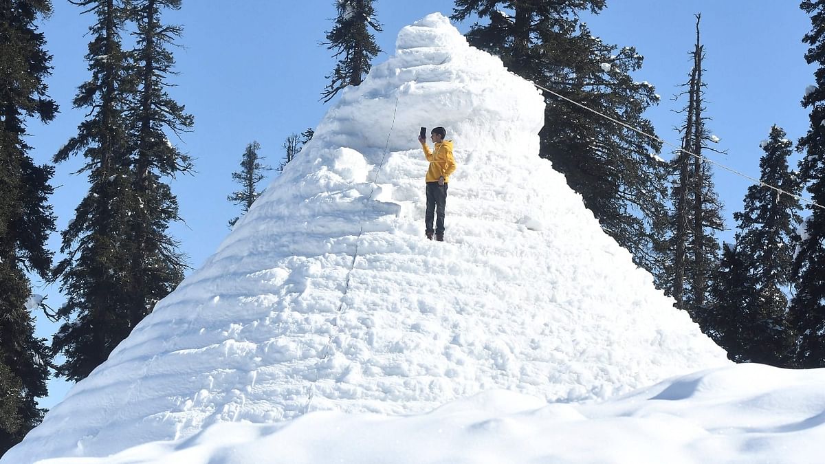 With a height of 37.5 feet and a diameter of 44.5 feet, Syed Wasim Shah, creator of the igloo, claimed it is the world's largest cafe of its kind. Credit: AFP Photo