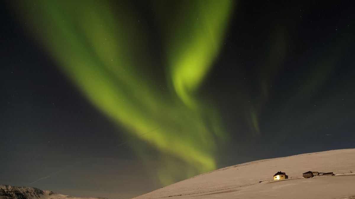 An aurora is seen in the sky during winter in Husavik, Iceland. Credit: Reuters Photo