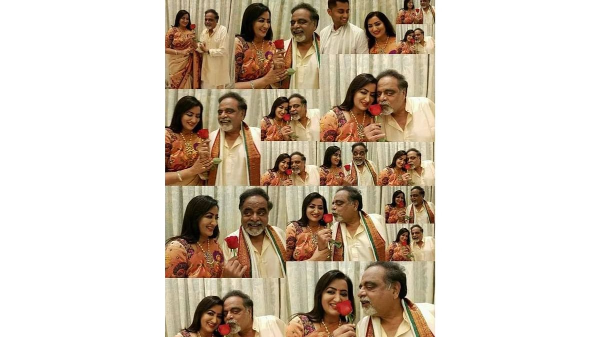 Sumalatha Ambareesh remembered Kannada Superstar and her husband Ambareesh with this adorable collage. Credit: Instagram/sumalathaamarnath