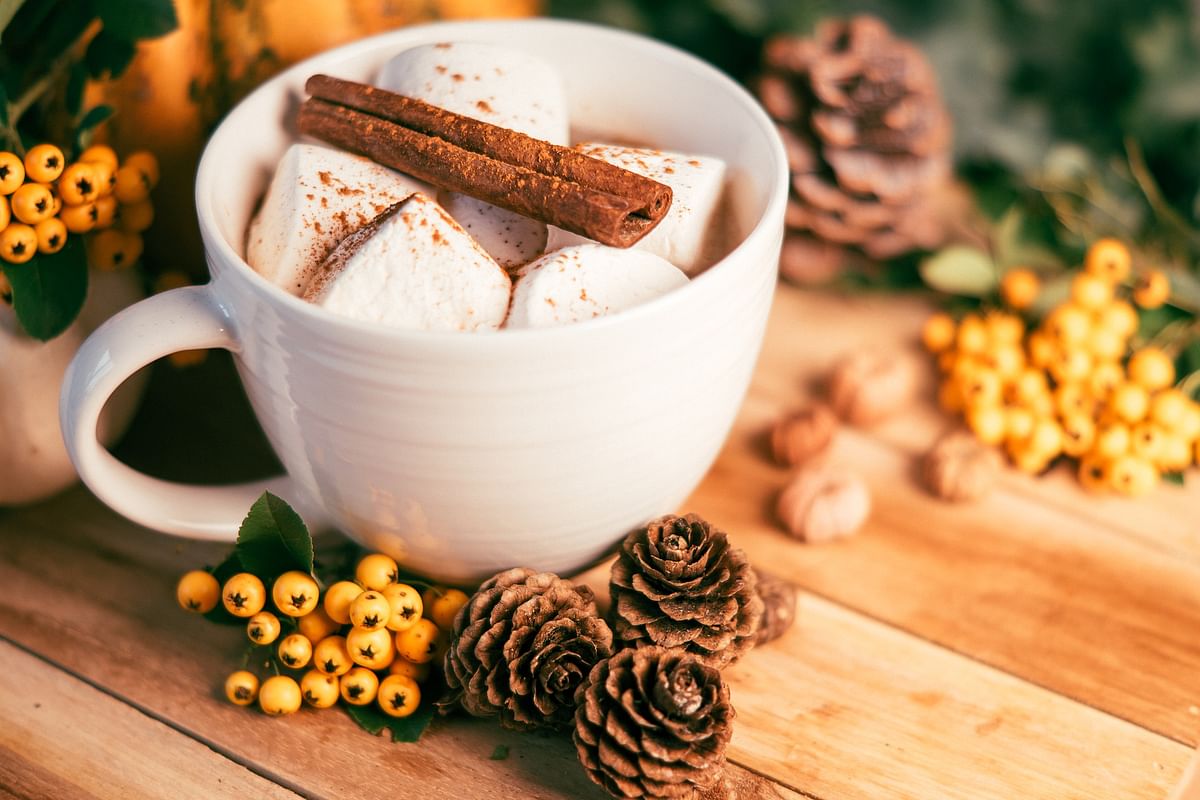 DIY hot chocolate kit: Grab a bag of marshmallows, a tub of hot chocolate powder, sprinkles, and any other topping. Wrap them individually in pretty packaging, finishing with ribbons, and place them in a basket. Credit: Unsplash Photo