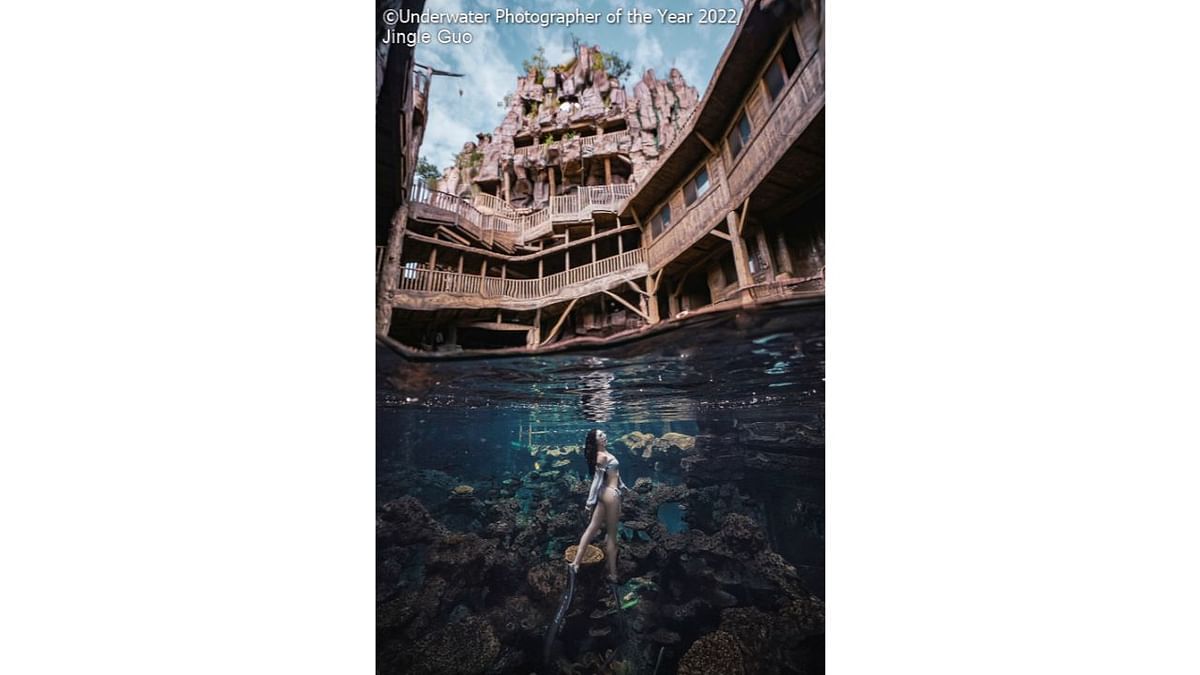 Wide Angle Highly Commended: 'Impressions of Antoni Gaudi'. Credit: Underwater Photographer of the Year 2022/Jingle Guo