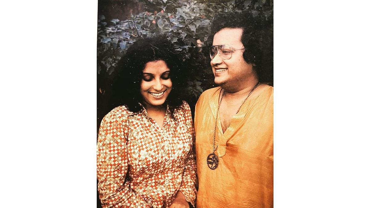 Singer and music composer Bappi Lahiri married Chitrani on January 24, 1977. Here is a rare photo of them from their early days. Credit: Instagram/bappilahiri_official_