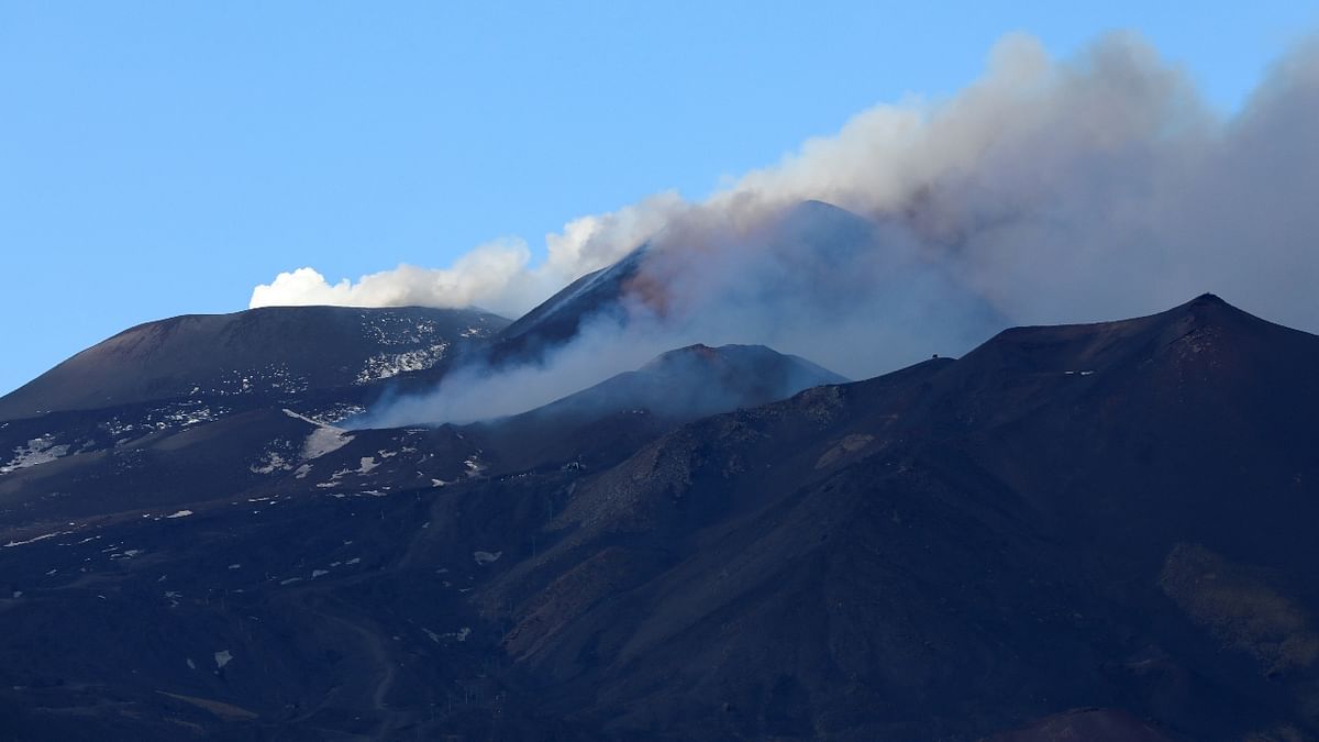 Italy’s Mount Etna, one of the most active volcanoes in the world, spewed smoke and ashes in a new eruption on Monday (February 21). Credit: Reuters Photo