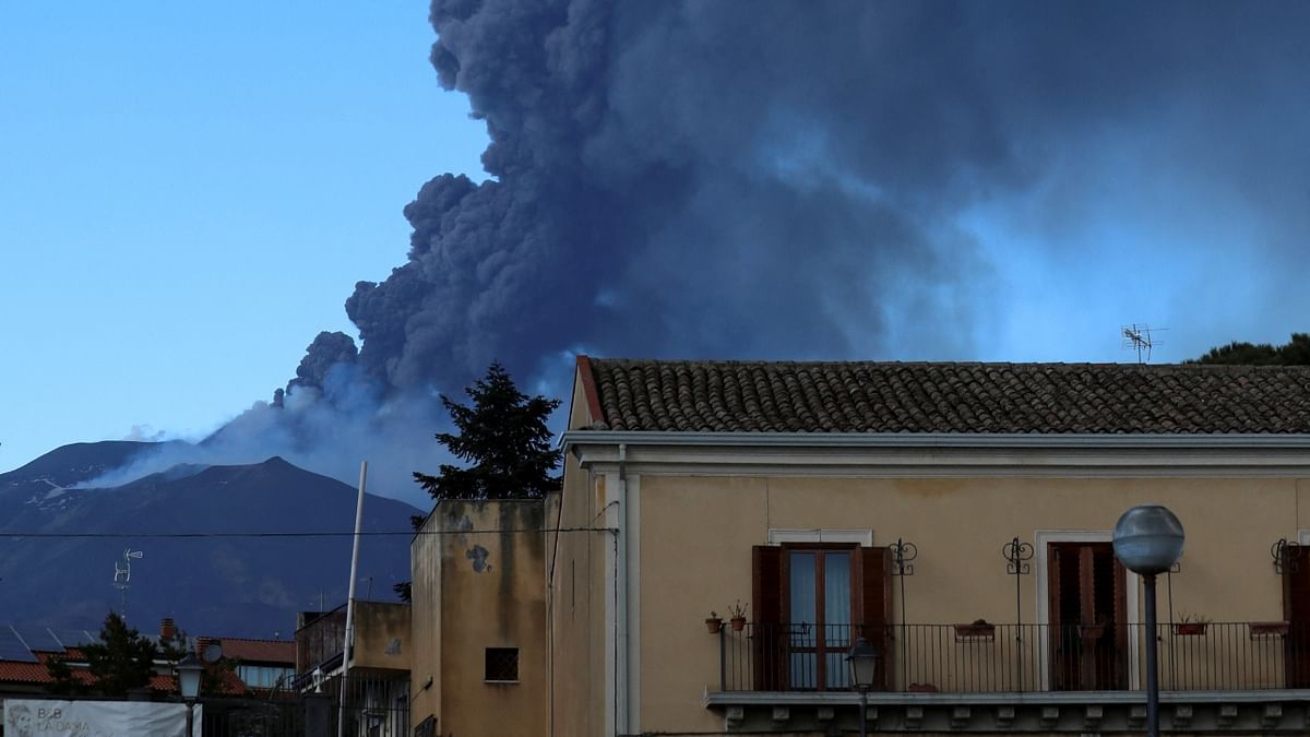 Ash covered roads, balconies and roofs of towns nearby, Italy's civil protection agency said. Credit: Reuters Photos