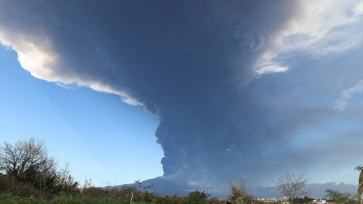 The ash cloud rose 10 kilometres into the air above a curator on the southeast of the volcano, the INGV National Institute for Geophysics and Vulcanology said on Twitter. Credit: Reuters Photo